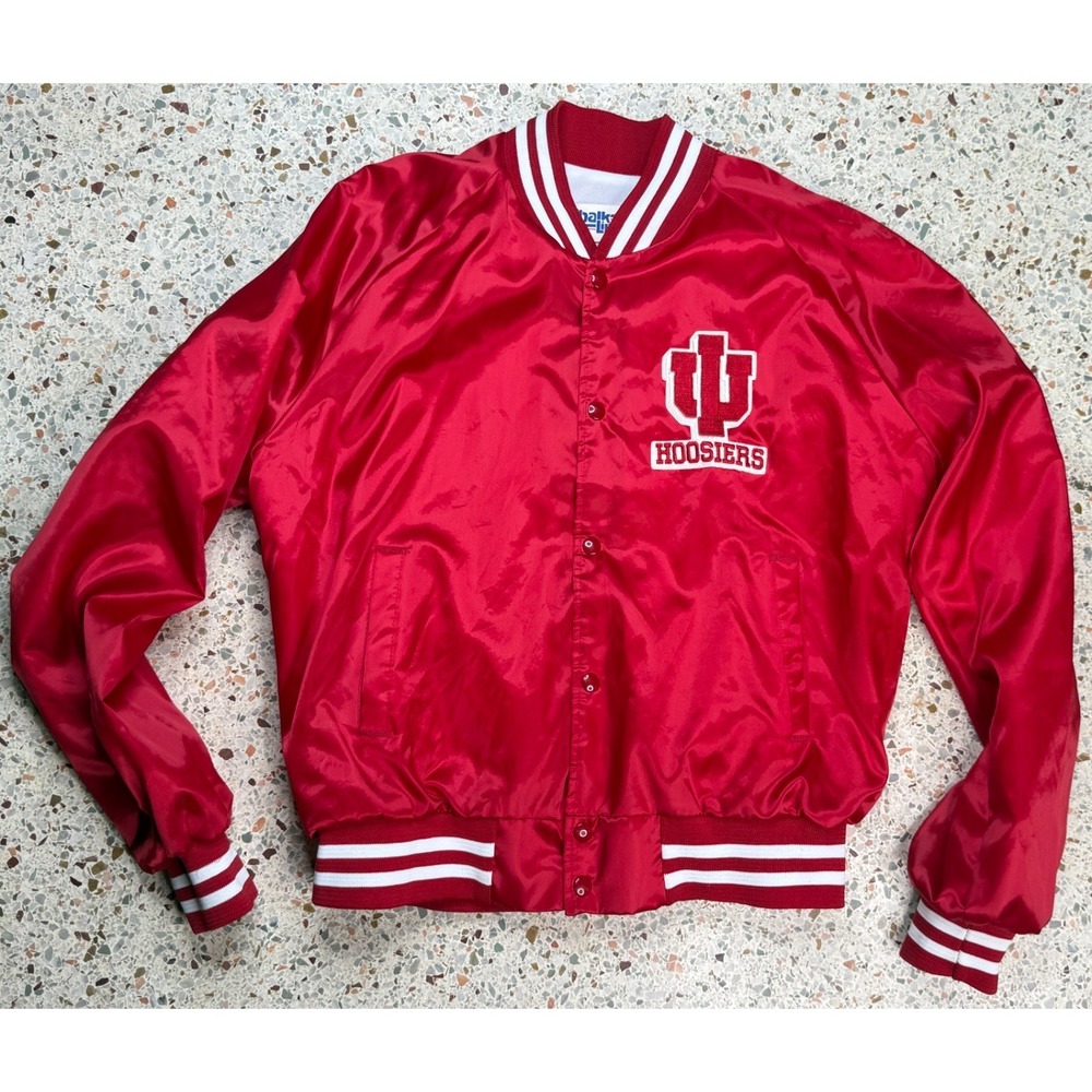 Chalk Line Vtg NCAA Indiana Hoosiers‎ Satin Bomber Jacket Size XL